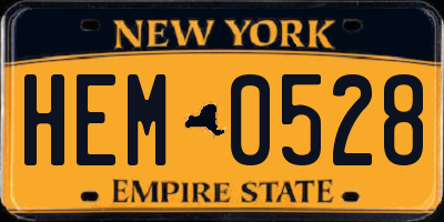 NY license plate HEM0528