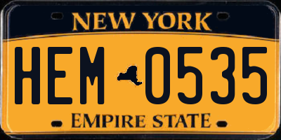 NY license plate HEM0535