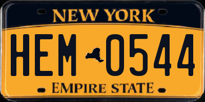 NY license plate HEM0544