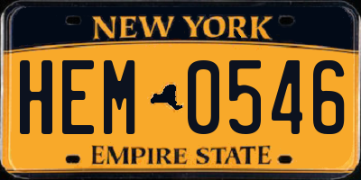 NY license plate HEM0546