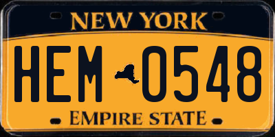 NY license plate HEM0548