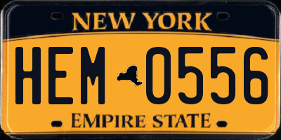 NY license plate HEM0556