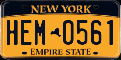 NY license plate HEM0561