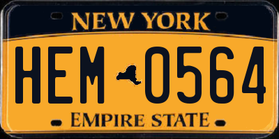 NY license plate HEM0564