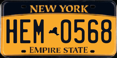 NY license plate HEM0568