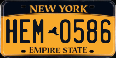 NY license plate HEM0586