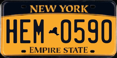 NY license plate HEM0590