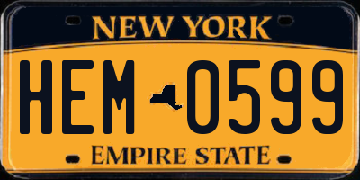 NY license plate HEM0599