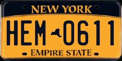 NY license plate HEM0611