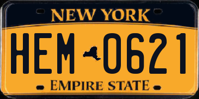 NY license plate HEM0621