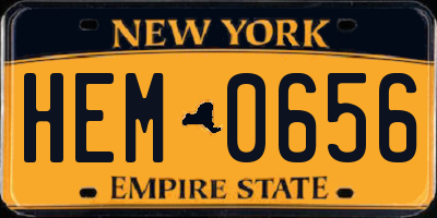 NY license plate HEM0656