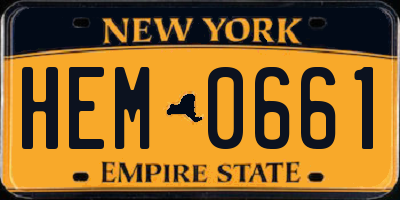 NY license plate HEM0661