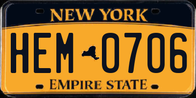 NY license plate HEM0706