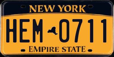 NY license plate HEM0711