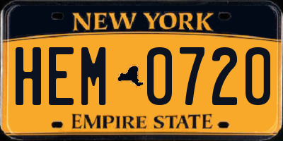 NY license plate HEM0720