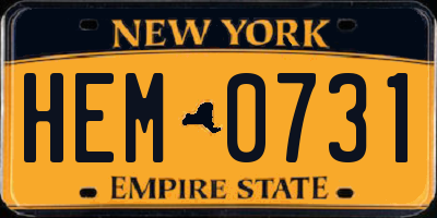 NY license plate HEM0731