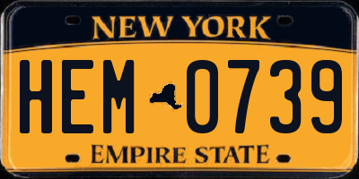 NY license plate HEM0739