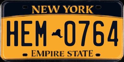NY license plate HEM0764