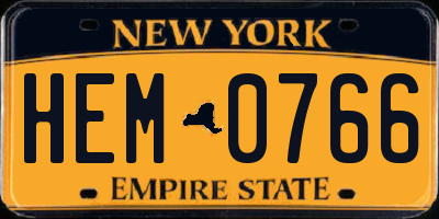 NY license plate HEM0766