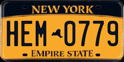NY license plate HEM0779