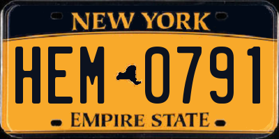 NY license plate HEM0791