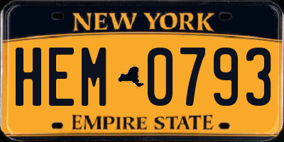 NY license plate HEM0793