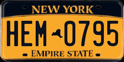 NY license plate HEM0795