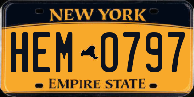 NY license plate HEM0797