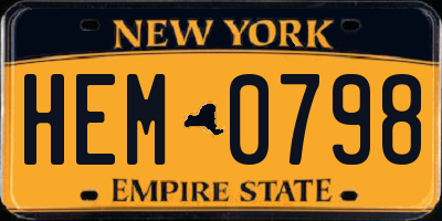 NY license plate HEM0798