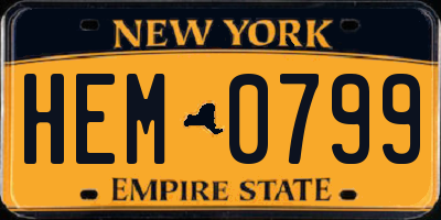 NY license plate HEM0799