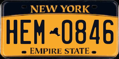 NY license plate HEM0846
