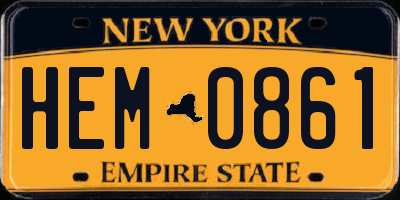 NY license plate HEM0861
