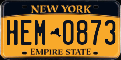 NY license plate HEM0873