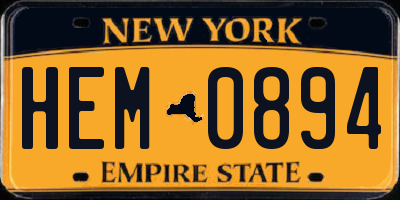 NY license plate HEM0894