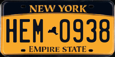 NY license plate HEM0938