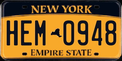 NY license plate HEM0948