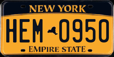 NY license plate HEM0950