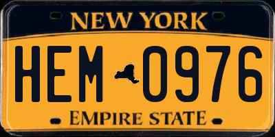 NY license plate HEM0976