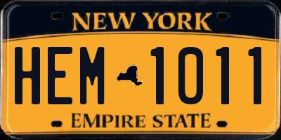 NY license plate HEM1011