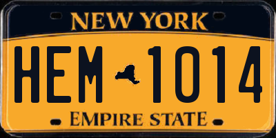NY license plate HEM1014