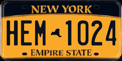 NY license plate HEM1024