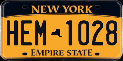 NY license plate HEM1028