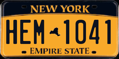NY license plate HEM1041