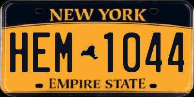 NY license plate HEM1044