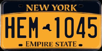 NY license plate HEM1045