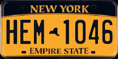 NY license plate HEM1046