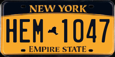 NY license plate HEM1047