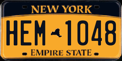 NY license plate HEM1048