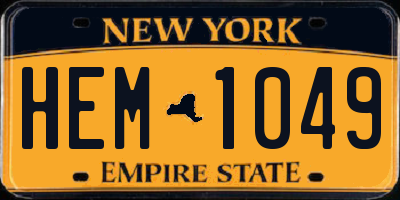 NY license plate HEM1049