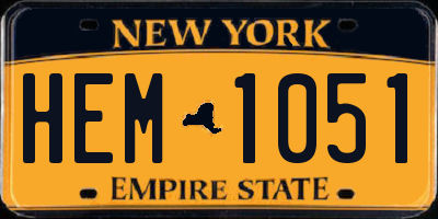NY license plate HEM1051
